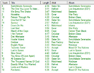 Playlist generated with one seed, tight similarity requirements